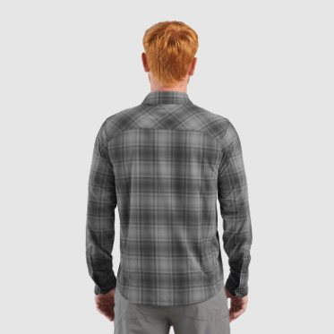 Outdoor Research Astroman Manga Larga Para Hombre, Camisa Para El Sol, Storm Plaid