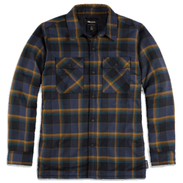 Chaqueta De Camisa De Retroalimentación Para Hombres De Investigación Al Aire Libre A Cuadros Azul Marino