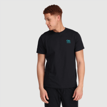 Camiseta De Investigación Al Aire Libre Con Logo En El Pecho Negro/lago Profundo
