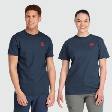 Camiseta Con El Logotipo Del Pecho De Bloqueo De Investigación Al Aire Libre Azul Marino/arándano