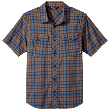 Investigación Al Aire Libre De Los Hombres Vagabundo S / S Camisa A Cuadros Azul Clásico