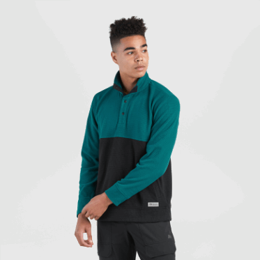 Outdoor Research Hombres Trail Mix Snap Pullover Ii Treeline/negro