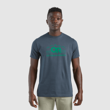 Camiseta De Investigación Al Aire Libre Para Hombres O Abogado S / S Azul Marino / Brote