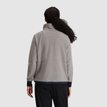 Outdoor Research Jersey Con Cremallera De Un Cuarto De Mezcla De Senderos Para Mujer, Ceniza