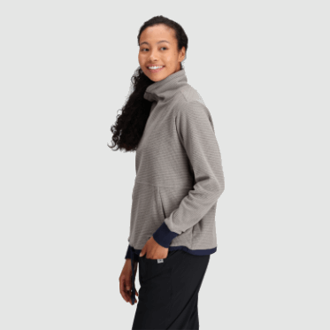 Outdoor Research Jersey Con Cremallera De Un Cuarto De Mezcla De Senderos Para Mujer, Ceniza