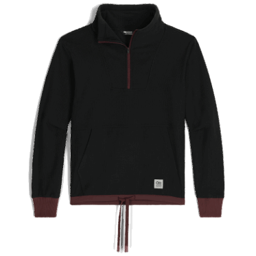 Outdoor Research Jersey Con Cremallera De Un Cuarto De Mezcla De Senderos Para Mujer Negro/alce