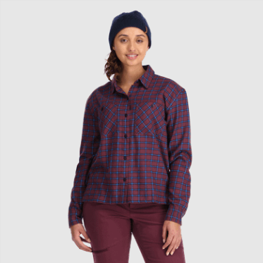 Camisa De Franela De Retroalimentación Para Mujeres De Investigación Al Aire Libre A Cuadros Kalamata Claros