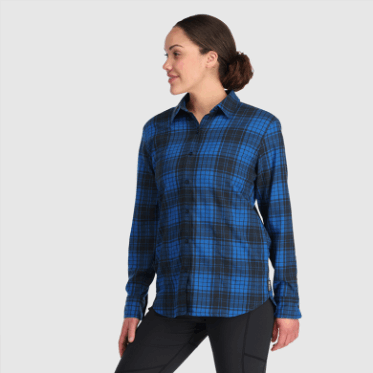 Camisa De Franela Kulshan Para Mujer De Investigación Al Aire Libre A Cuadros Azul Clásico