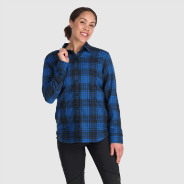 Camisa De Franela Kulshan Para Mujer De Investigación Al Aire Libre A Cuadros Azul Clásico