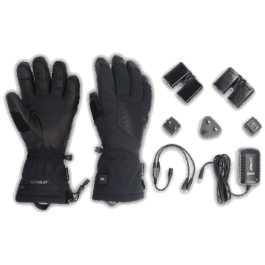 Guantes De Gore-tex Calefaccionados Para Investigación Al Aire Libre, Negros
