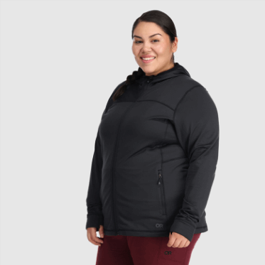Outdoor Research Vigor Mujer Cremallera Completa Sudadera Con Capucha-plus Negro
