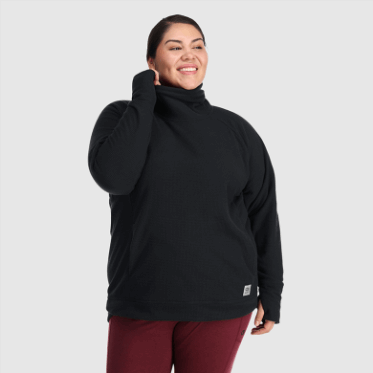 Outdoor Research Jersey De Cuello Alto De Mezcla De Senderos Para Mujer-plus Negro