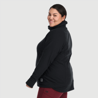 Outdoor Research Jersey De Cuello Alto De Mezcla De Senderos Para Mujer-plus Negro