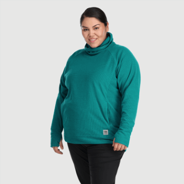 Outdoor Research Jersey Con Capucha De Mezcla De Senderos Para Mujer-plus Lago Profundo