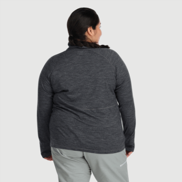 Outdoor Research Mujer Alpine Onset Merino 150 Half Zip-plus Carbón Jaspeado