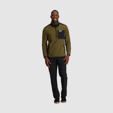 Outdoor Research Jersey Con Cremallera De Un Cuarto De Mezcla De Senderos Para Hombre Loden