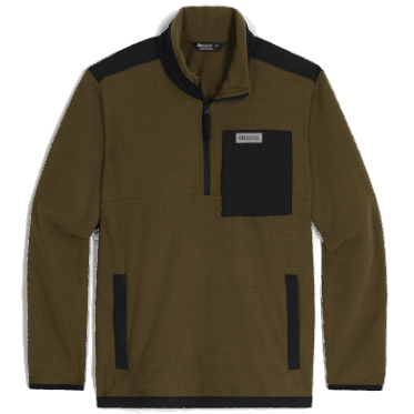 Outdoor Research Jersey Con Cremallera De Un Cuarto De Mezcla De Senderos Para Hombre Loden