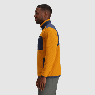 Outdoor Research Jersey Con Cremallera De Un Cuarto De Mezcla De Senderos Para Hombre, Latón
