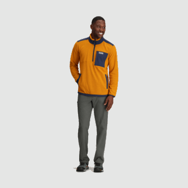 Outdoor Research Jersey Con Cremallera De Un Cuarto De Mezcla De Senderos Para Hombre, Latón
