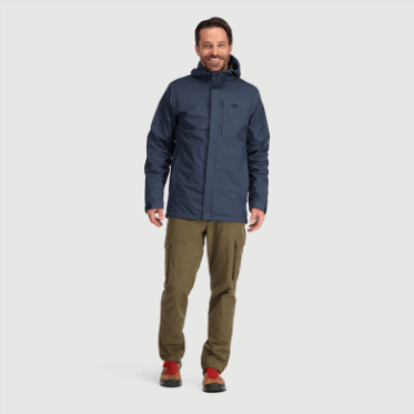 Parka 3 En 1 Para Hombre De Investigación Al Aire Libre Azul Marino