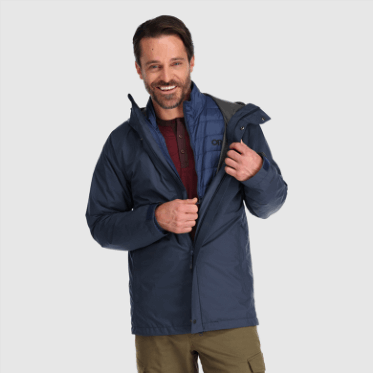 Parka 3 En 1 Para Hombre De Investigación Al Aire Libre Azul Marino