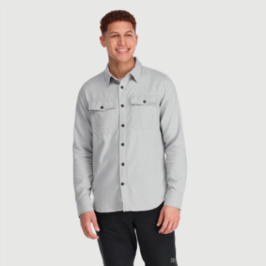 Camisa De Franela De Comentarios Para Hombres De Investigación Al Aire Libre Peltre Claro Claro