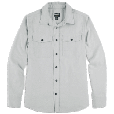 Camisa De Franela De Comentarios Para Hombres De Investigación Al Aire Libre Peltre Claro Claro