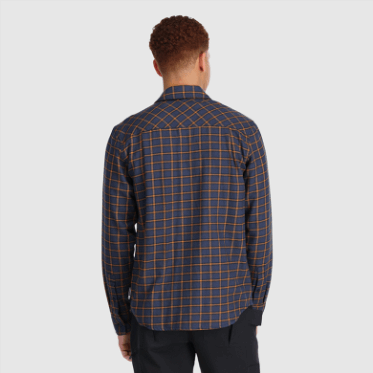 Camisa De Franela De Comentarios Para Hombres De Investigación Al Aire Libre A Cuadros Azul Marino Claro