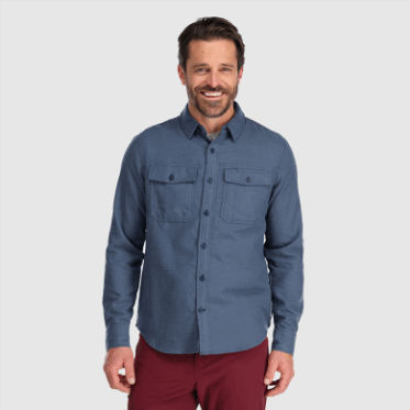 Camisa De Franela De Comentarios Para Hombres De Investigación Al Aire Libre Nimbus Claro