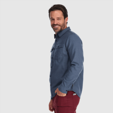 Camisa De Franela De Comentarios Para Hombres De Investigación Al Aire Libre Nimbus Claro