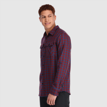 Camisa De Franela De Retroalimentación Para Hombres De Investigación Al Aire Libre Cuadros Kalamata Claros