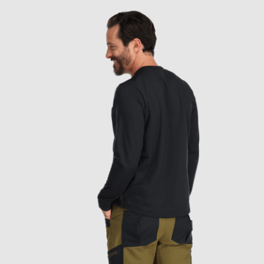 Outdoor Research Baritone Hombre Manga Larga Cuello Henley Negro