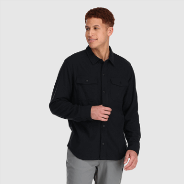 Chaqueta De Camisa Negra De Mezcla De Senderos Para Hombres De Investigación Al Aire Libre