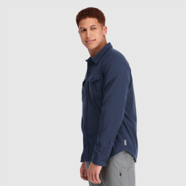 Chaqueta De Camisa De Mezcla De Senderos Para Hombres De Investigación Al Aire Libre Azul Marino