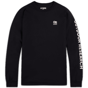 Camiseta De Manga Larga Con Logo En El Pecho De Investigación O Bloqueo Al Aire Libre Negro/blanco