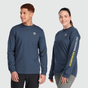 Camiseta De Manga Larga Con Logotipo En El Pecho Para Investigación O Bloqueo Al Aire Libre Azul Marino/alerce