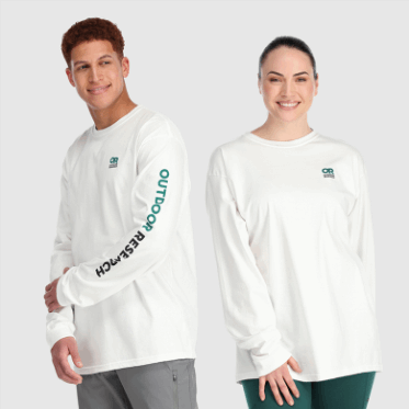 Playera De Manga Larga Con Logo En El Pecho Para Investigación Al Aire Libre O Blanco/lago Profundo