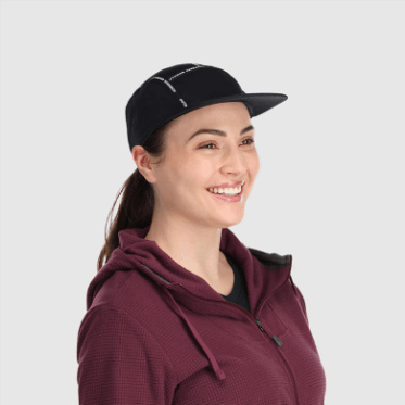 Gorra Negra De 5 Paneles Con Cinta Para Investigación Al Aire Libre